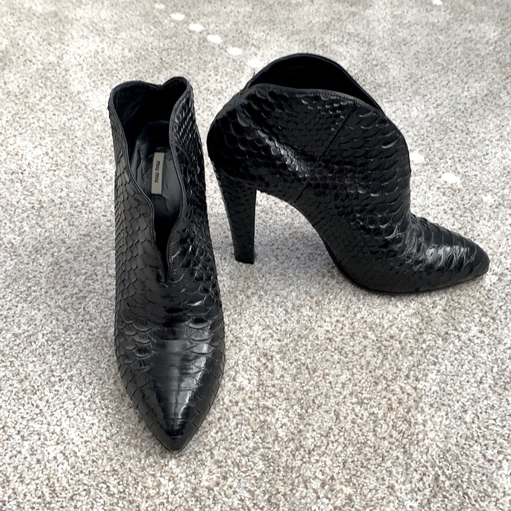 Miu Miu Python Snake Heeled Ankle Booties. Sz 40. - image 1